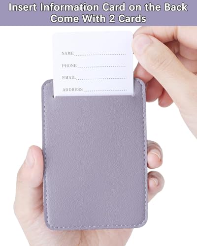 Leather Luggage Tags for Suitcases (Purple / 4 Pack)