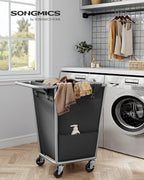 1 Section Laundry Basket with Wheels (Ink Black / 130 L (1-Section))