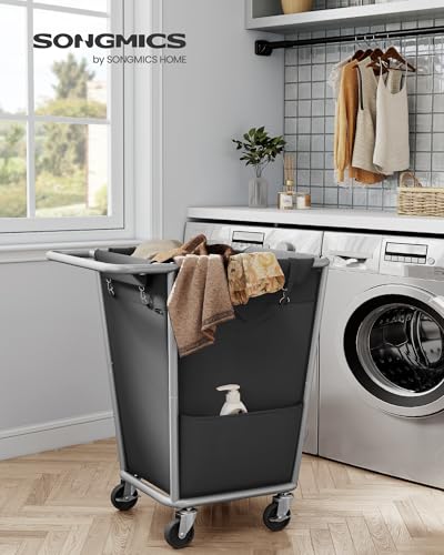 1 Section Laundry Basket with Wheels (Ink Black / 130 L (1-Section))