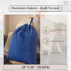LFH Home Large Premium Cotton Rich Canvas Laundry Bag with Drawstring and Handles Heavy Duty (28”x36” (Pack of 6) / Sky Blue)
