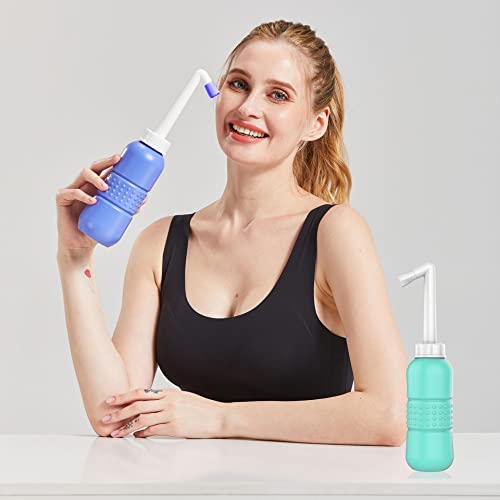 2PCS Blue+Green Peri Bottle for Postpartum Essentials (450ml Blue + Green【tw0 Color!】)