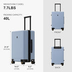 Checked Luggage (Light Blue / 24 Inch)