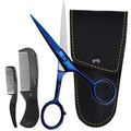 5" Beard & Mustache Scissor with Combs for Men (Midnight Blue)
