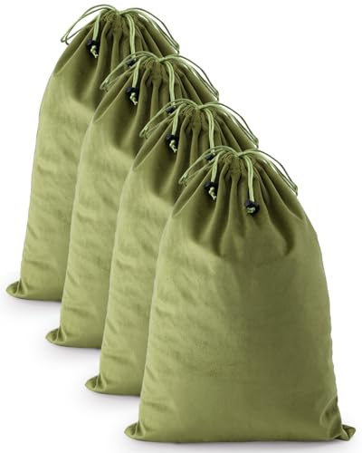 4 Pcs Shoe Bags for Travel (Sage Green / 17.3"x12.6")