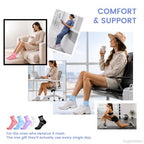 Ankle Compression Socks Women Men Plantar Fasciitis Relief 5 Pairs (Small / Pink+purple+blue+black+white（5 Pairs Gift Box）)