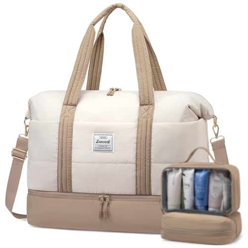 Travel Duffle Bag (Khaki-Off White-A / Large-3 Pcs)