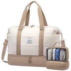 Travel Duffle Bag (Khaki-Off White-A / Large-3 Pcs)
