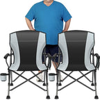 2 Pack Camping Chairs for Adults (Black-gray / Twin Pack)