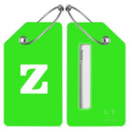 8 Pack Initial Luggage Tags for Suitcases Airplane Travel Essentials (Green / Letter Z)