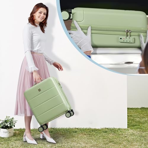 Underseat Carry On Luggage with Wheels (Bamboo Green / 16 Inch)