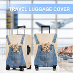 Luggage Cover Washable Suitcase Protector Anti (Pocket Kitten / M(fits 24-26Inch suitcase))
