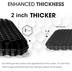 Gel Seat Cushion (Black / 16.5 x 14.5 x 2 inch)