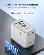 Universal Travel Adapter 70W GaN (70W White2)