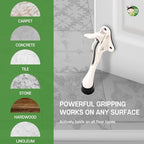 4 Stoppers 4 in White Kickdown Door Stopper for Bottom of Door (White / 4 INCH X 4 PACK)