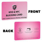 2 Pack RFID Blocking Card for Credit Debit ID Card (Pink)