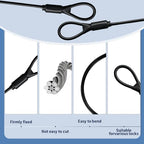 3.3mm Steel Wire Rope Outdoor Travel Security Cable Lock (Black*2 / 12in/30cm)