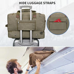 Duffle Bag for Men 60L Travel Canvas Weekender with Toiletry Bag (Army Green)