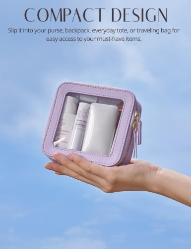Clear Makeup Bag with Zipper (Purple / Mini & Medium)