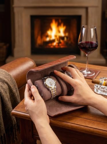 2 Watch Travel Case (Dark Brown / 2 Slot)