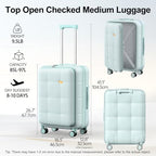 26 Inch Large Expandable Checked Luggage Hard Shell Suitcase Aquamarine (26 inch / Aquamarine)