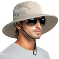 Sun Hats for Men Women Wide Brim Bucket Hat Beige (Beige (With Mesh))