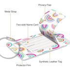 Luggage Tags Privacy Cover ID Label for Travel Bag Suitcase (Dreamy Rainbow)