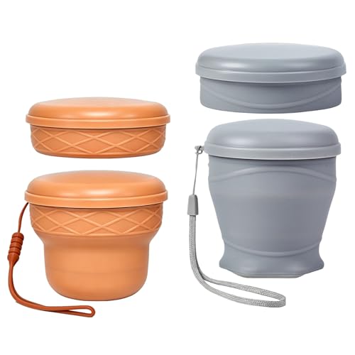 Collapsible Cup for Travel (Gray+Brown)