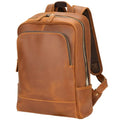 Leather Backpack for Men 15.6" Laptop Backpack 100% Madagascar top (Light Brown)