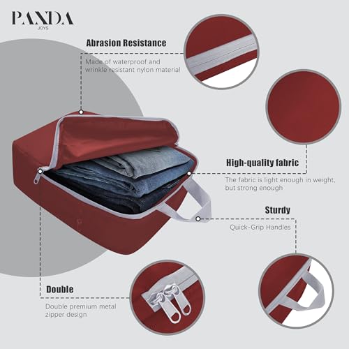 4 Set Compression Packing Cubes Travel (Burgundy)