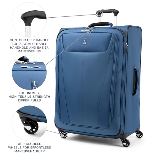 Maxlite 5 Softside Expandable Luggage with 4 Spinner Wheels (3-Piece Set (21/25/29) / Blue)