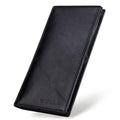 Leather Checkbook Cover Wallet for Men with RFID Blocking (Black)