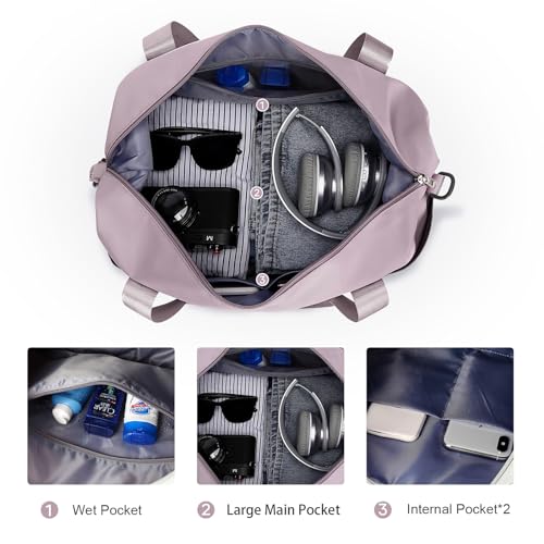 Large Travel Duffle Bag Carry On Weekender Bags for Women Men 18x14x8 Gym (A85-pinkpurple / X-large)