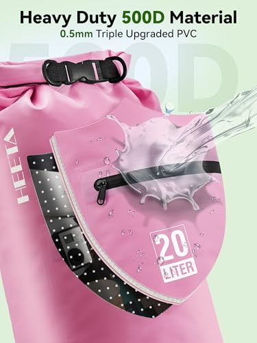 Waterproof Dry Bag Backpack with Zippered Pocket (Pink / 30L)