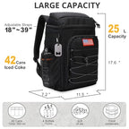 25L Insulated Cooler Backpack Water (Black)