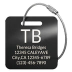 5Pack) Custom Personalized Luggage Tags-Customized Unique tag for Suitcase Backpack Travel,Bags (Black(2×2) Name Initials) (Black(2×2) Name Initials)