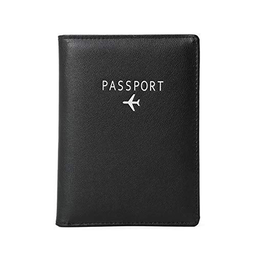 Travel Wallet & Family Leather Passport Holder Cover RFID Blocking Travel Wallet (Black)