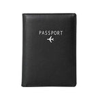 Travel Wallet & Family Leather Passport Holder Cover RFID Blocking Travel Wallet (Black)