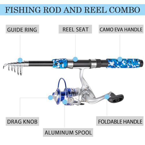 Fishing Pole Combo (6.9ft Blue & Grey Combos)