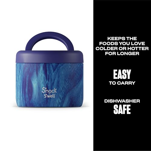 S'nack by S'well Stainless Steel Food Container (Azure Forest / 24oz / Container)