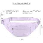 Purple Crossbody Fanny Pack for Women Trendy Belt Bag for Theme Park (Light Purple / Large)