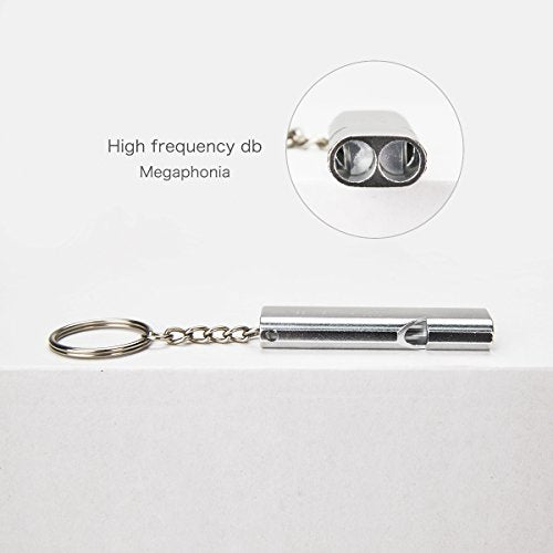 Emergency Whistles Lifeguard Safety Whistle with Lanyard and Keychain for Outdoor Camping Hiking Boating Backpacking Fishing Kayak Kids Rescue Signaling Loud Survival Whistle (silver-2pack)