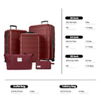 G Series Luggage set 5pcs (Wine Red / 5-Piece Set)
