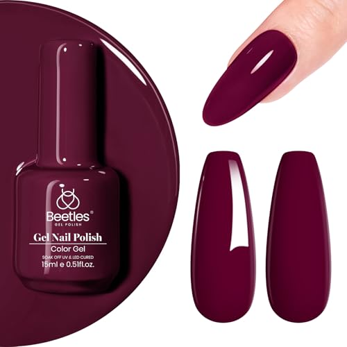 Beetles Dark Red Gel Polish (C - Creme Red | Mellow Plum)