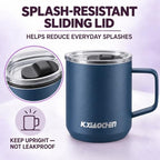 14 oz Thermal Insulated Coffee Mug (A1.Navy Blue / 14 ounces (1 pack))