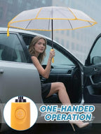 Windproof Travel Umbrellas for Rain and Sun (Clear-Yellow / 2 PK)