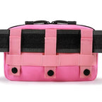 Tactical Molle Admin Pouch Utility Laser Cut EDC Tool Pouch Bag Horizontal Modular Pouches Include US Flag Patch and Keychain (Pink)