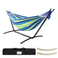 Double Hammock with Stand Included 450lb Capacity Steel Stand (Green)