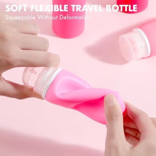 21 Pack Travel Bottles for Toiletries (Pink)
