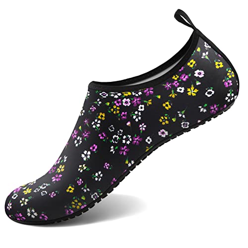 Water Shoes for Women Men Quick (7-8 Women/6-7 Men / Colorful Small Flower)
