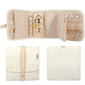 Small Travel Jewelry Organizer Roll for Women (Apricot / Small)